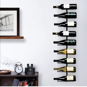 Wine Bottle Holder - Wall Mounted Vertical Modern for 9 Bottles New